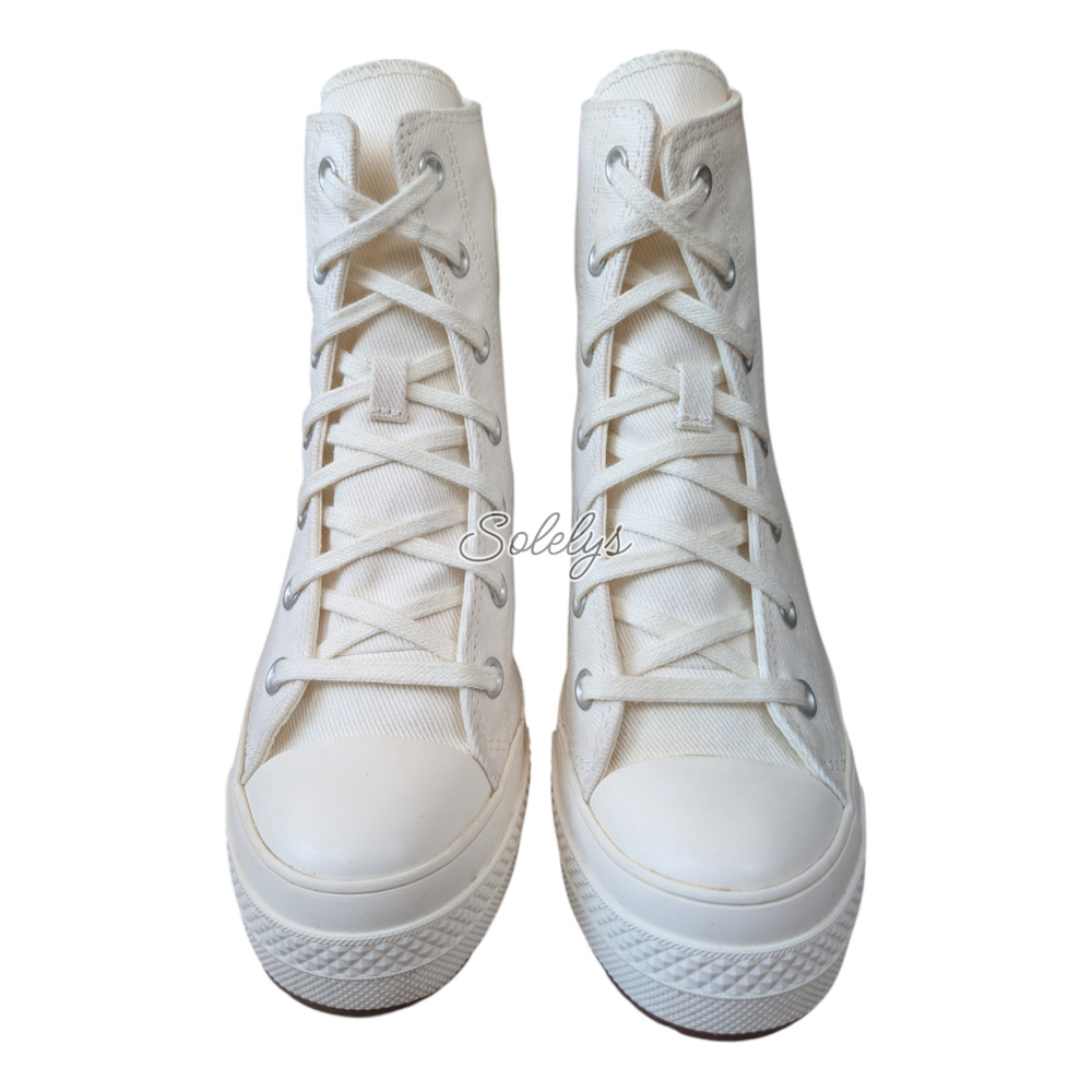 Converse Chuck 70 De Luxe Heel Platform Egret White Sneaker Boot Womens 7 - Picture 2 of 10